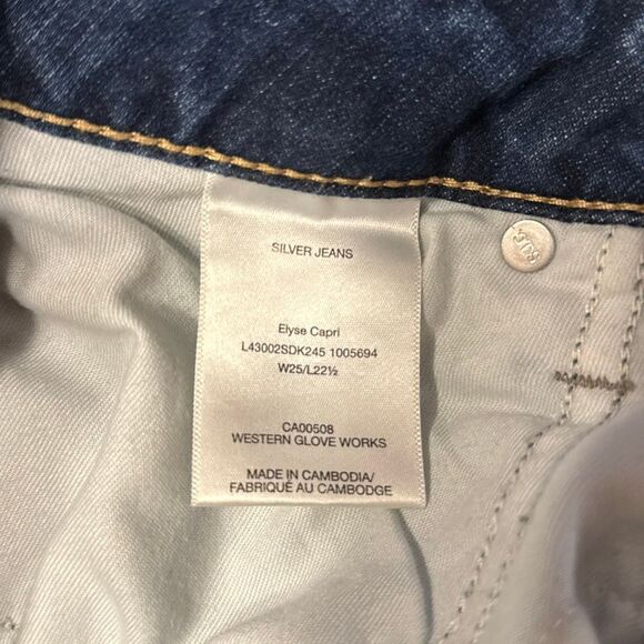Silver Jeans Elyse Crop Denim Blue Jeans Capri Women’s Size W25 / L22.5 Light Wa - Picture 6 of 8